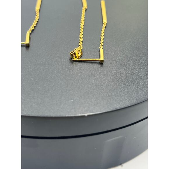 Gorjana Signed Mave 18K Gold plated Front Back Double Drop Long Earrings - Picture 6 of 7